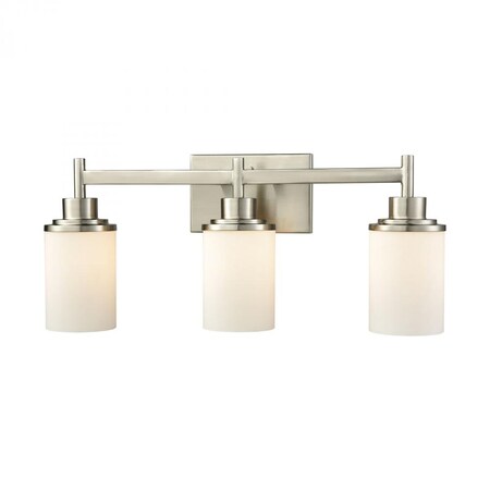 Thomas Belmar 3-Light for the Bath in Brushed Nickel with Opal White Glass CN575312